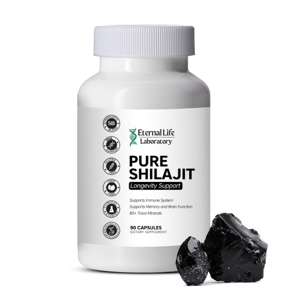 100% Pure Shilajit, Organic Himalayan Shilajit for Men & Women, 85+ Trace Minerals Rich in Fulvic Acid Shilajit Supplement for Energy & Immune System 1000mg 90 Count