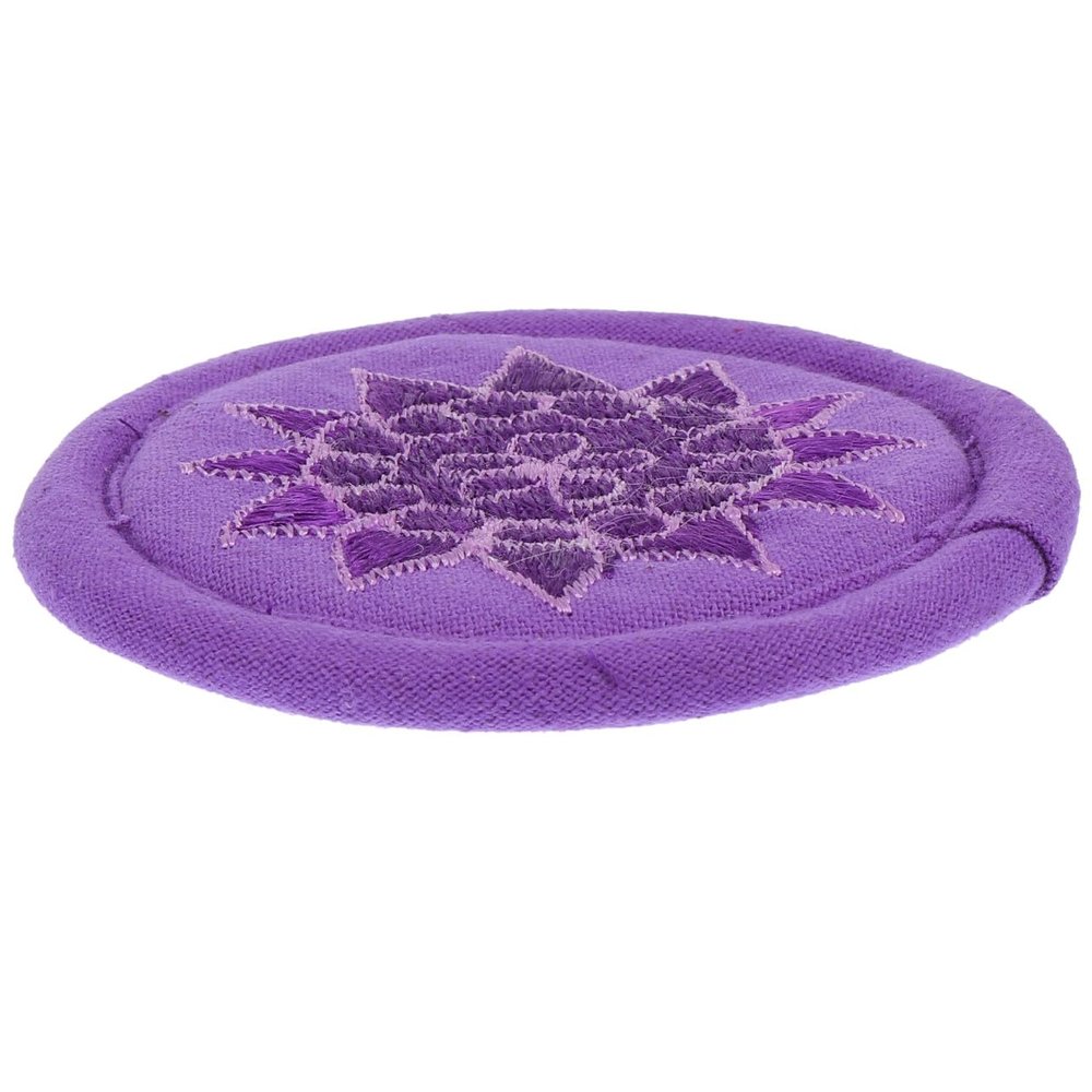 Mikinona Handmade Tibetan Buddhism Singing Bowl Cushion Pad for Meditation Embroidered Mat for Sound Bowl Teapot and Yoga Decor Small Purple