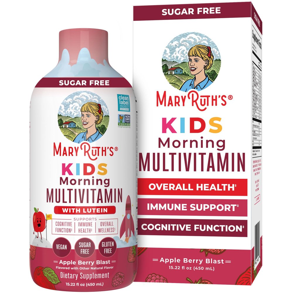 MARYRUTH'S Kids Liquid Morning Multivitamin for Kids, Sugar Free, 15.22oz