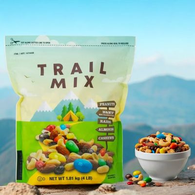 Trail Mix with Chocolate Candy, Nuts, and Raisins - Peanuts, Almonds, Cashews, 4 lb Resealable Bag, Kosher Dairy