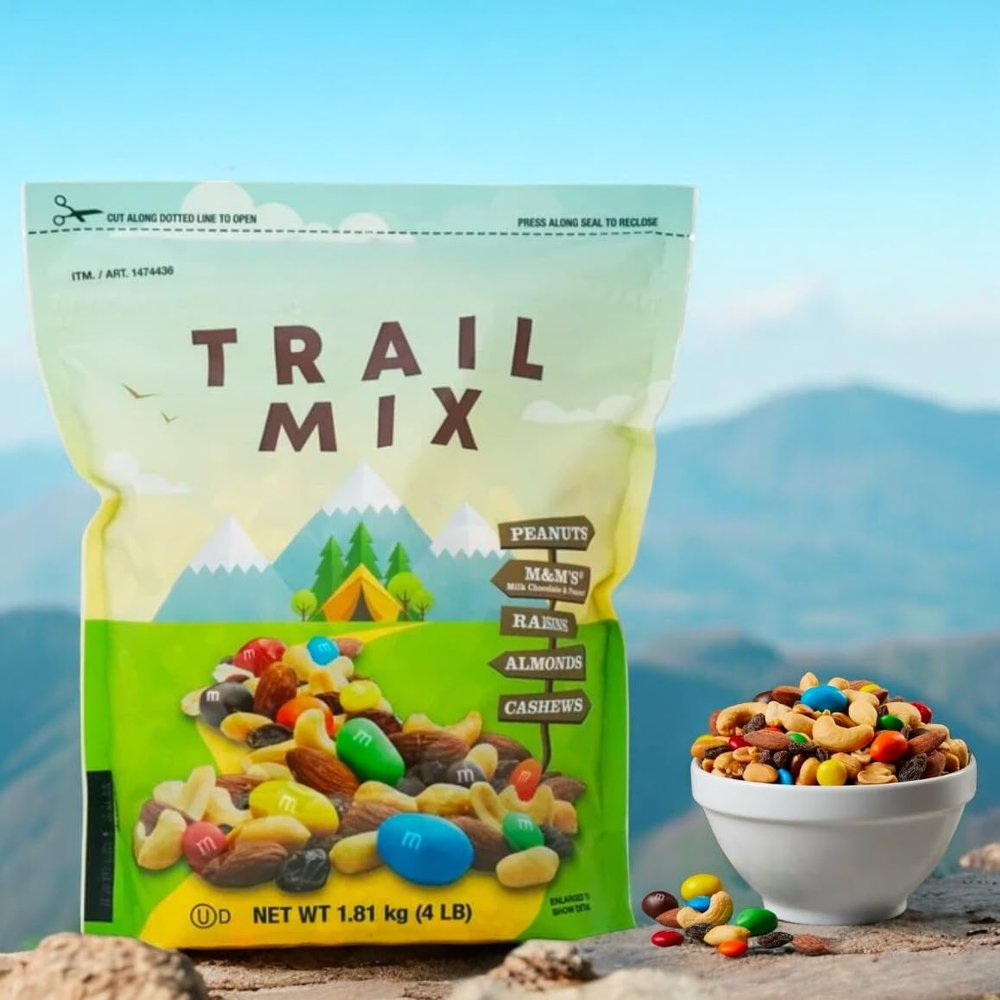 Trail Mix with Chocolate Candy, Nuts, and Raisins - Peanuts, Almonds, Cashews, 4 lb Resealable Bag, Kosher Dairy