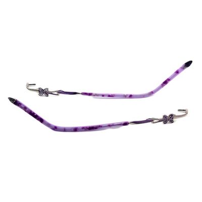 ACEFCXAUSVC Spectacle arms ReplacementGlasses arms 1 Pair Glasses Replacement Temples Arms Metal Eyeglass Repair Parts Temples for One-Hole Rimless Glasses, Purple