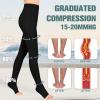 WEGITCS 2 Pairs 15-20 mmHg Compression Pantyhose, Open Toe Compression Stockings for Women, Waist High Opaque Compression Tights for Varicose Veins, Swelling, Doctor, Teacher(Black, XXL) view 2