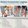 WEGITCS 2 Pairs 15-20 mmHg Compression Pantyhose, Open Toe Compression Stockings for Women, Waist High Opaque Compression Tights for Varicose Veins, Swelling, Doctor, Teacher(Black, XXL) view 3