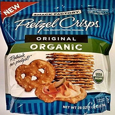 5 x Sneck Factory Pretzel Crisps, Original ORGANIC OU Kosher Parve 28 oz - 2 Bags of 28 oz NON GMO