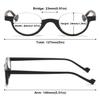 ABETOS 4 Pack Retro Half Frame Reading Glasses Half Moon Semi Rimless Readers Vintage Round Oval Eyeglasses Men Women, Tortoiseshell 3.0 view 2