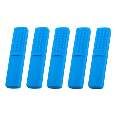 5 Pcs Blue Chewy Oral Tubes Tough Bar for People with ADHD, Autism, Biting Needs,Sensory Chew Toy,Oral Motor Chewy Teether Made from Food Grade Silicone Safety for People with Aggressive Biting Habits