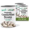 Food to Live Organic Italian Canned Cannellini Beans, 14 oz (Pack of 4) - Unsalted Non-GMO White Kidney Beans. Good Source of Fiber and Protein view 1