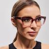 ICARA Classic Thick Square Frame Photochromic Reading Glasses, Womens Mens Full Reading Sun Glasses Variable Tinted Readers (BLUE/GREY, 1.25, x) view 3