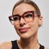 ICARA Classic Thick Square Frame Photochromic Reading Glasses, Womens Mens Full Reading Sun Glasses Variable Tinted Readers (BLUE/GREY, 1.25, x) view 4