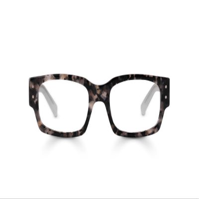eyebobs - Peckerhead | Premium Reading Glasses for Men and Women | Rectangle Frame for Average Faces, Pebble and Black Tortoise/Milky White, 2.50