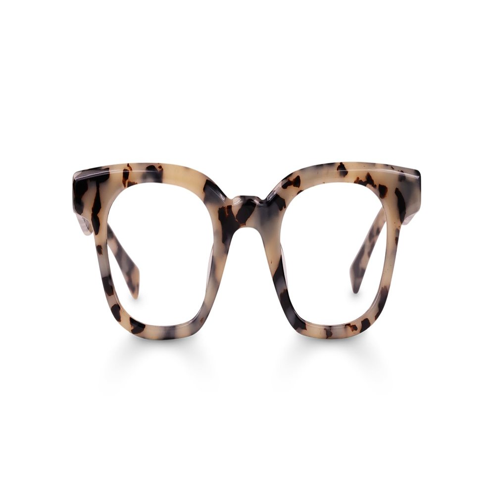 eyebobs - Source Material | Premium Reading Glasses for Men and Women | Square Frame for Average Faces, Vanilla Chop, 1.50