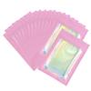 Holographic Foil Clear Window & Pink Resealable Zip Baggies for Small Business, Home Use, Food Storage, Beauty Sample, Bulk, DIY Hangover Kit Bags (100, 6.30 inch x 9.45 inch) view 1