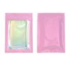 Holographic Foil Clear Window & Pink Resealable Zip Baggies for Small Business, Home Use, Food Storage, Beauty Sample, Bulk, DIY Hangover Kit Bags (100, 6.30 inch x 9.45 inch) view 2