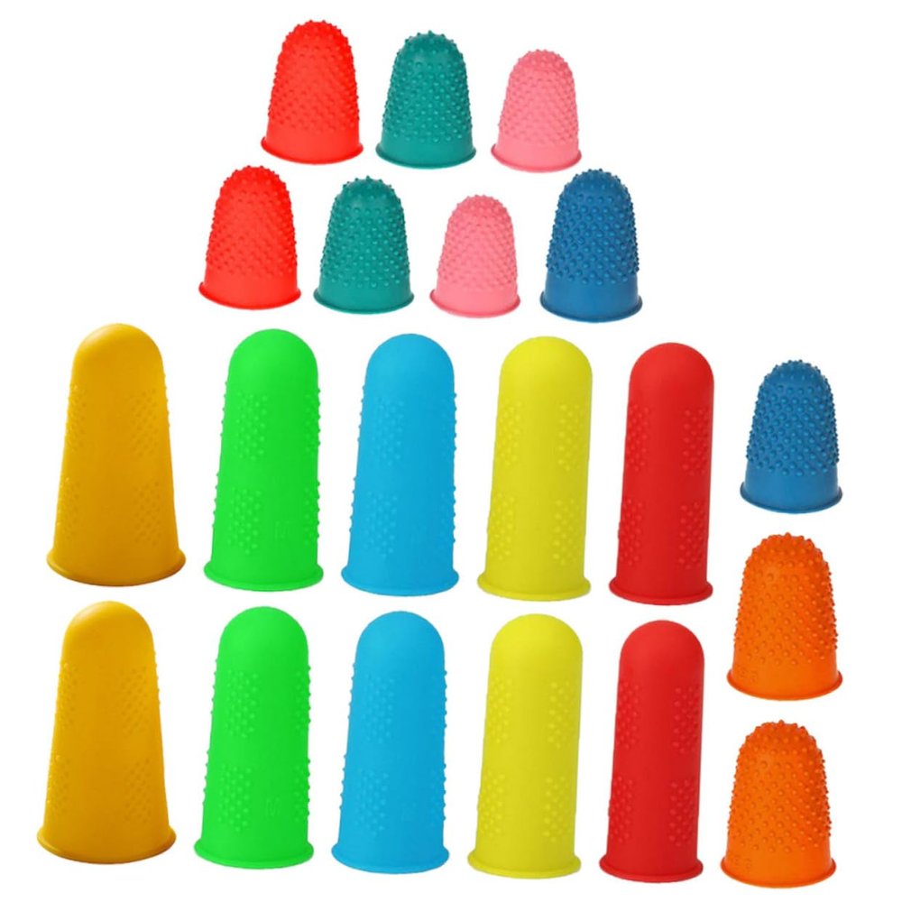 LALAFINA 20pcs Multi-Function Finger Covers Wear-Resistant Silicone Finger Protectors for Nail Practice Hand
