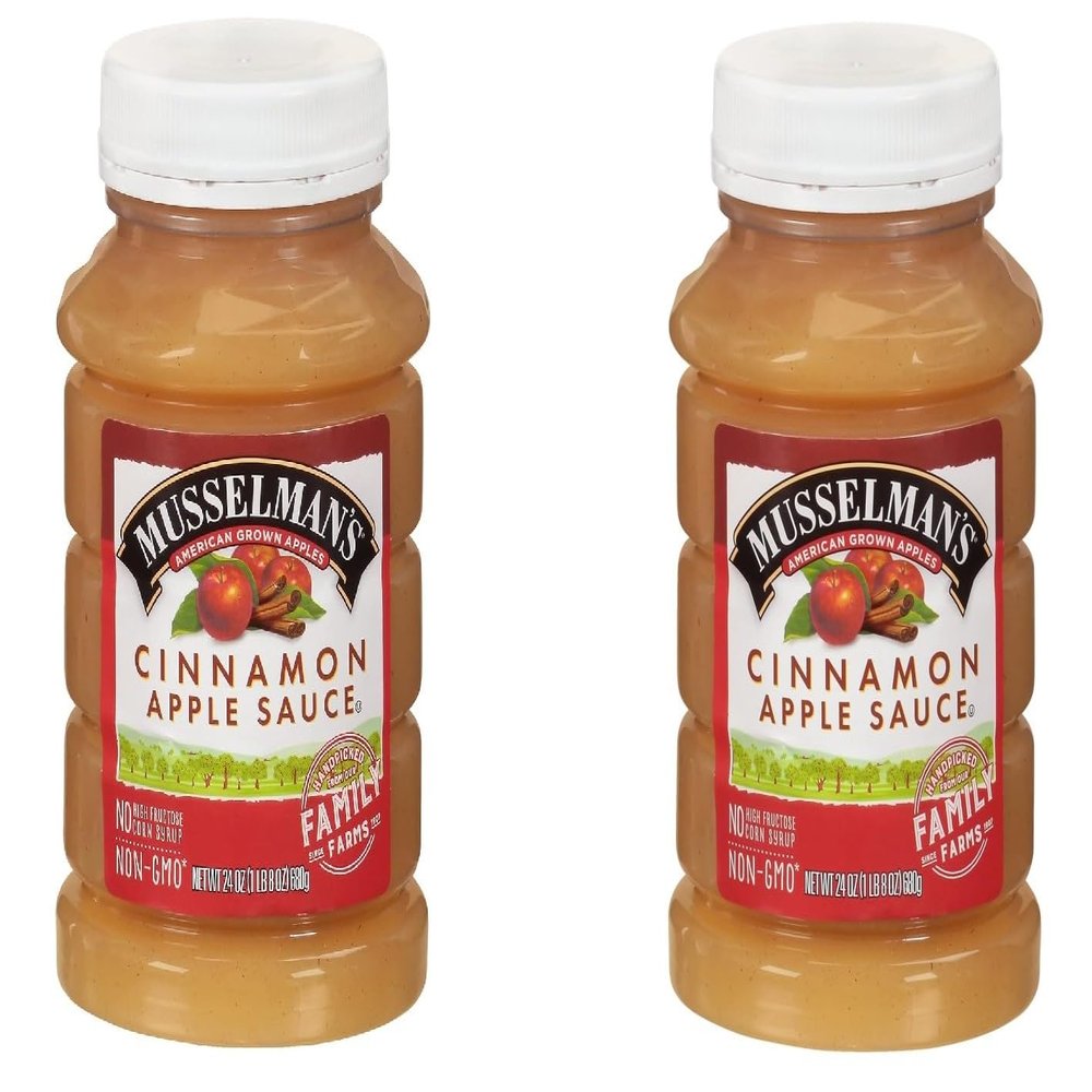 Home Style Cinnamon Applesauce, American Grown Apples by Musselmanns., Non-GMO, Gluten Free, Dairy Free, 24 Oz Jar - Pack of 2