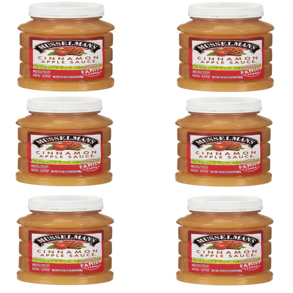 Home Style Cinnamon Applesauce, American Grown Apples by Musselmanns., Non-GMO, Gluten Free, Dairy Free, 24 Oz Jar - Pack of 6