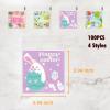 AXYEEUR 100 PCS Easter Candy Bags,Easter Bunny Self Adhesive Cookie Bags,4 Styles Clear Cellophane Treat Bag for Party Favors Supplies view 2