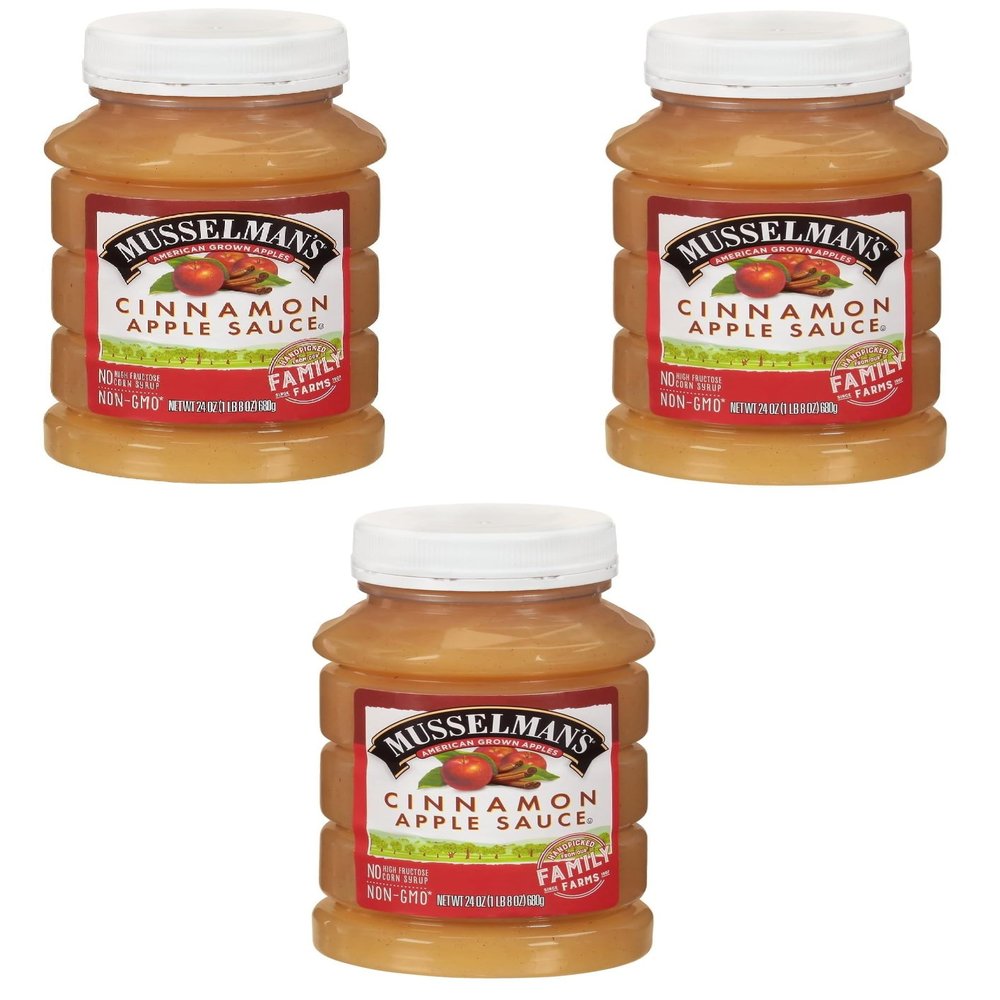 Home Style Cinnamon Applesauce, American Grown Apples by Musselmanns., Non-GMO, Gluten Free, Dairy Free, 24 Oz Jar - Pack of 3