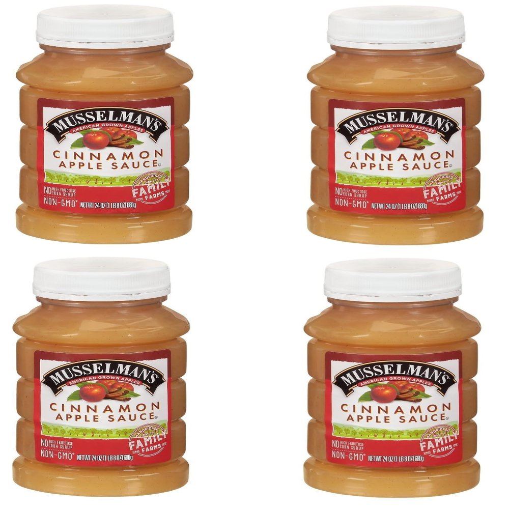 Home Style Cinnamon Applesauce, American Grown Apples by Musselmanns., Non-GMO, Gluten Free, Dairy Free, 24 Oz Jar - Pack of 4