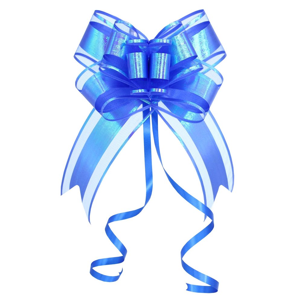 10PCS Iridescent Blue Gift Bow - Perfect Large Pull Bows for Gifts Wrapping, Man Present Decoration Birthdays Holiday and More(6 inches)