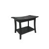Shower Bench Inside Shower Stool Storage Shelf, Shower Bath Chairs Spa Seats for Bathroom Waterproof2-Tier Wood Spa Bath Organizer Stool for Indoor Outdoor (Black) view 1