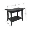 Shower Bench Inside Shower Stool Storage Shelf, Shower Bath Chairs Spa Seats for Bathroom Waterproof2-Tier Wood Spa Bath Organizer Stool for Indoor Outdoor (Black) view 3