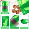 100 Pack Smell Proof Bags, Resealable Green Mylar Bags with Matte Window, Foil Pouch Stand Up Sealable Bags for Packaging, 7.8711.81 Inch view 2