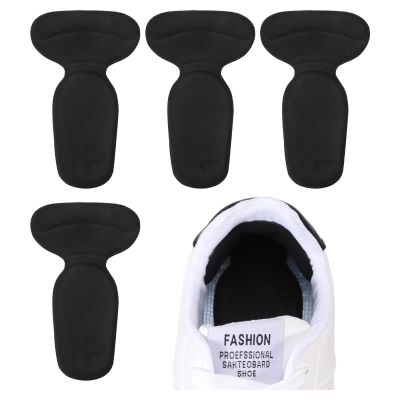 PATIKIL T-Shape Heel Pads, 2 Pairs Heel Grips Liner Cushion Pads Inserts High Heel Comfort Pads Anti Slip Back of Heel Cushion for Shoes Women Men Too Big, Black