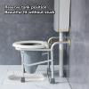 Raised Toilet Seat, Stand Alone Commode Riser, Foldable and Stable Aluminum Stool for Handicapped and Pregnant Women, Space Saving Design view 2