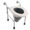 Raised Toilet Seat, Stand Alone Commode Riser, Foldable and Stable Aluminum Stool for Handicapped and Pregnant Women, Space Saving Design view 3