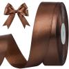 CLUEWR Brown Satin Ribbon, 1 Inch, 50 Yards view 1