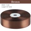 CLUEWR Brown Satin Ribbon, 1 Inch, 50 Yards view 2