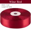 CLUEWR Wine Red Satin Ribbon, 1 Inch, 50 Yards view 2