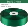 CLUEWR Dark Green Satin Ribbon, 1 Inch, 50 Yards view 2