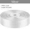CLUEWR Silver Satin Ribbon, 1 Inch, 50 Yards view 2