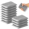 Thyle 12 Pack Steel Wool Scrubber Kitchen Sponges, Heavy Duty Non Scratch Metal Sponges, Reusable Cleaning Scrub Pads for Dishes, Pots, Pans, Sink and Tough Hard Stains (Gray) view 1