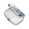 Square Pill Case for Purse or Pocket 2 Compartment Medicine Pill Box Portable Small Pill Organizer Transparent Snowflake Travel Pillbox Medicine Vitamin Cod Liver Oil Storage Box view 3