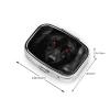 Square Pill Case for Purse or Pocket 2 Compartment Medicine Pill Box Portable Small Pill Organizer Black Red Eyed Wolf Travel Pillbox Medicine Vitamin Cod Liver Oil Storage Box view 2
