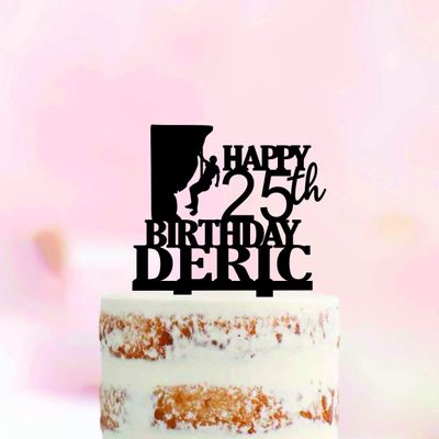 Climber Birthday Cake Topper, Rock Climbing Cake Decoration, Hiking Cake Topper, Mountain Climber Cake Keepsake, Male Climbing Party Decoration, Outdoor Themed Party
