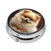 Cute Pomeranian Dog Pill Box 3 Compartment, Small Pill Box for Purse & Pocket, Metal Pill Case with Mirror, Travel Daily Pill Organizer, Portable Medicine Vitamin Holder Unique Gift view 3