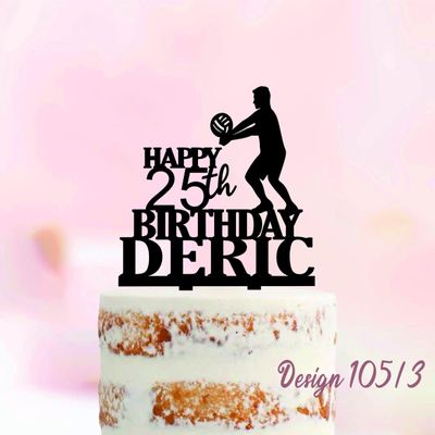 Volleyball Player Cake Topper, Male Volleyball Birthday Decoration, Personalized Volleyball Cake Topper, Sports Theme Cake Keepsake, Volleyball Party Cake Decoration