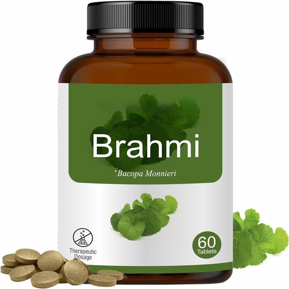 Brahmi Tablets 500Mg,60 Tablets |Rejuvenates Health |Stimulates Skin Regeneration (Pack of 1)