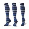 CGTENBS Fashionable Unisex Compression Stockings with Horizontal Stripes Compression Socks(C,L) view 1