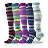 CGTENBS Fashionable Unisex Compression Stockings with Horizontal Stripes Compression Socks(C,L) view 2