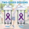 Alzheimer's Awareness 18 Ounce Shaker Bottle Drink Mixer Leak-proof Pre Workout Protein Shakes Meal Replacement Shakes Bottles 500ML/18 Oz White&-3 view 3