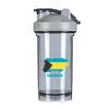 Bahamas Map Flag 18 Ounce Shaker Bottle Drink Mixer Leak-proof Pre Workout Protein Shakes Meal Replacement Shakes Bottles 500ML/18 Oz Gray&-3&-3&-3 view 1