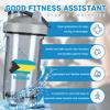Bahamas Map Flag 18 Ounce Shaker Bottle Drink Mixer Leak-proof Pre Workout Protein Shakes Meal Replacement Shakes Bottles 500ML/18 Oz Gray&-3&-3&-3 view 2