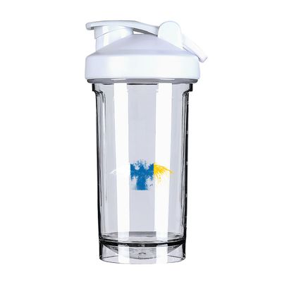 Canary Islands Flag 18 Ounce Shaker Bottle Drink Mixer Leak-proof Pre Workout Protein Shakes Meal Replacement Shakes Bottles 500ML/18 Oz White