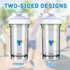 Canary Islands Flag 18 Ounce Shaker Bottle Drink Mixer Leak-proof Pre Workout Protein Shakes Meal Replacement Shakes Bottles 500ML/18 Oz White view 3